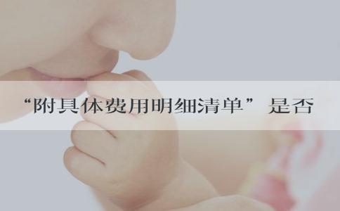 “附具体费用明细清单”是否助孕含详细费用项目？
