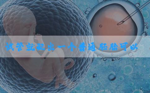 试管就配出一个普通胚胎可以移植么？